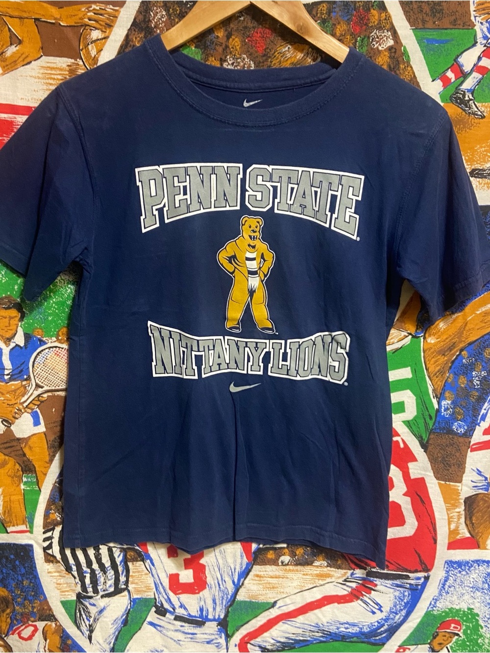 Nike Navy Penn State Nittany Lions Graphic Tee with Gold Mascot